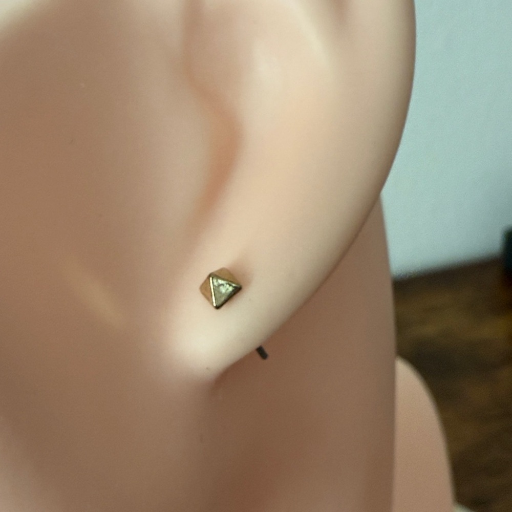 Gold Triangle Single Stud Earring